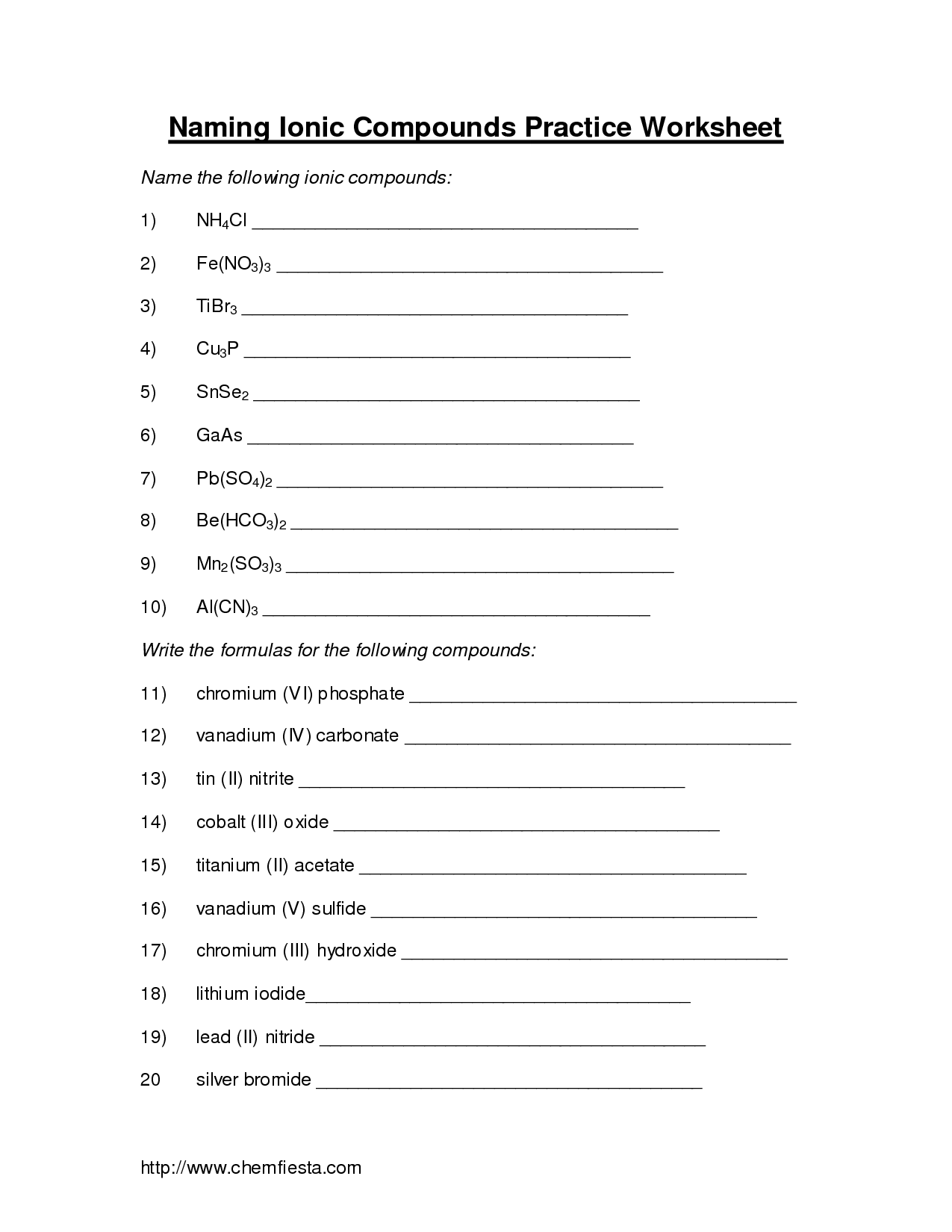 12 Naming Molecular Compounds Worksheet Answers Worksheeto