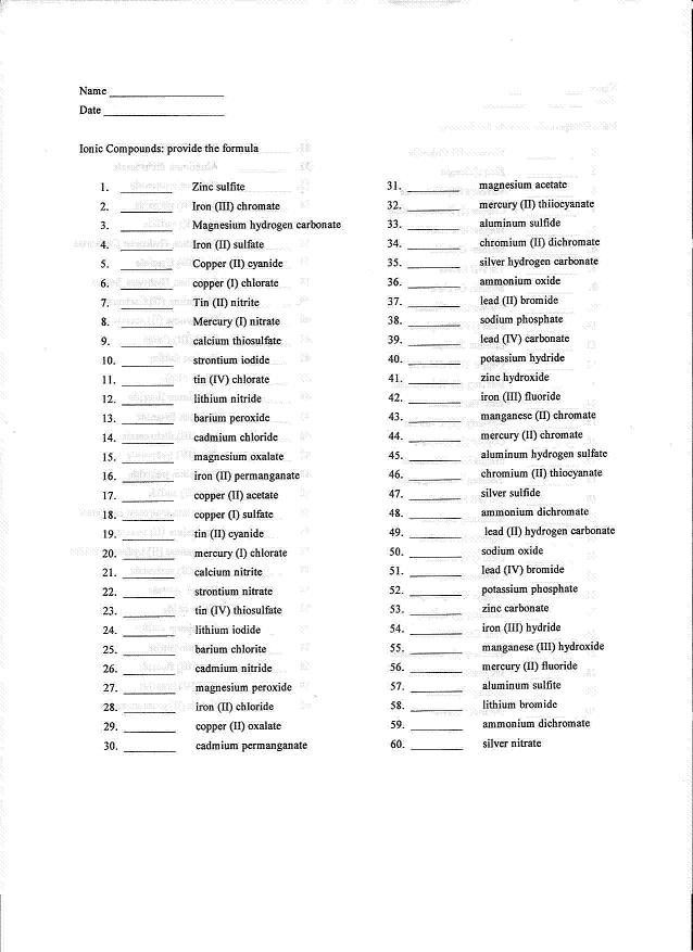 16 Chemistry Naming Compounds Worksheet Answers Worksheeto