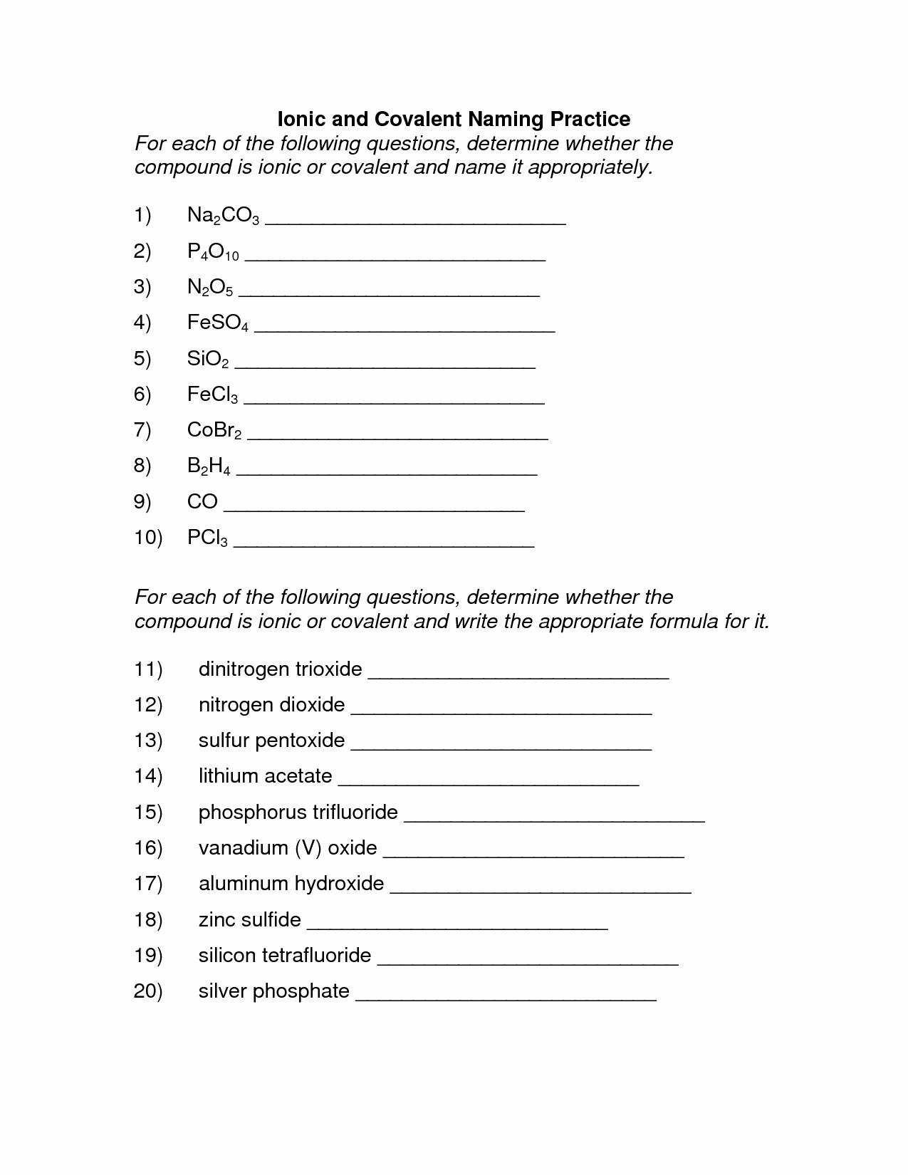 50 Naming Chemical Compounds Worksheet Answers Chessmuseum Template 