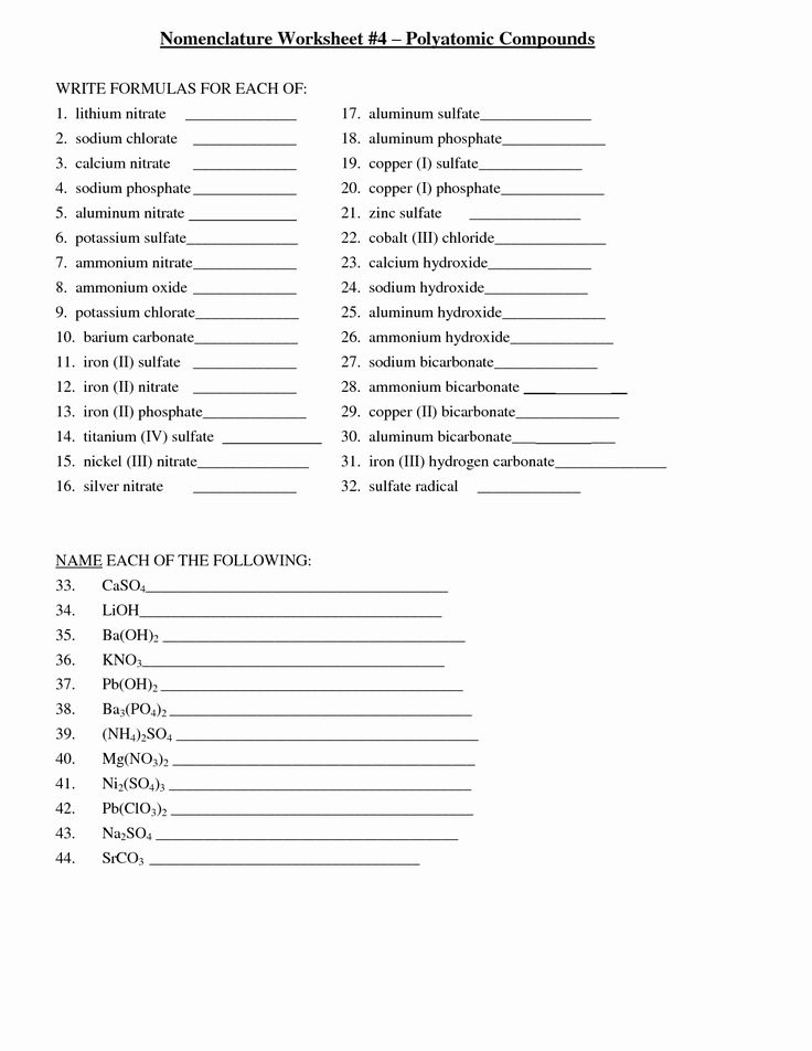 50 Naming Compounds Practice Worksheet In 2020 Practices Worksheets