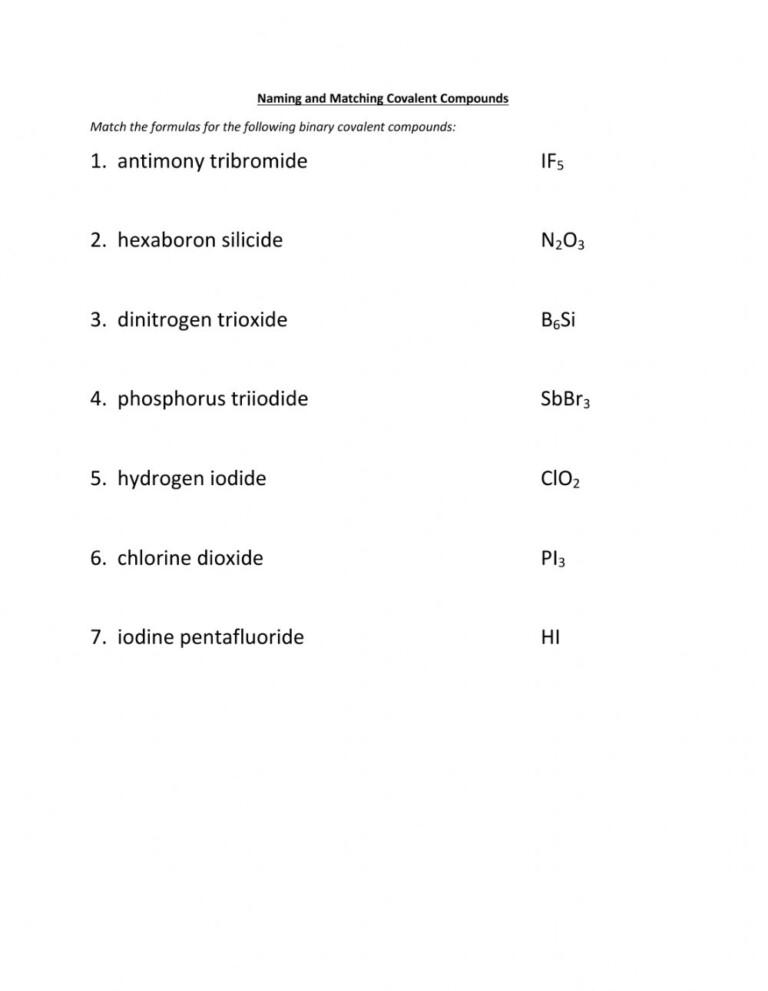 Mixed Ionic Compounds Worksheet 8 Snbr4 8705