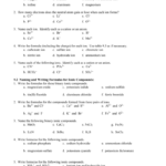 Chapter 9 Chemical Names And Formulas Worksheet Answers Worksheet