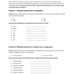 Chemical Formulas And Names Worksheet