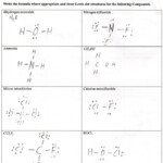 Chemistry Worksheet Lewis Dot Structures Answer Key Ivuyteq