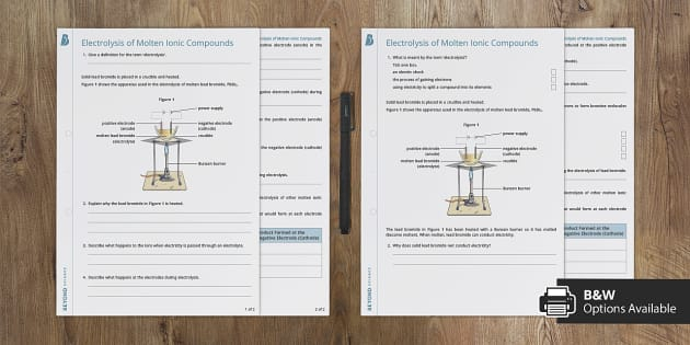 Electrolysis Of Molten Ionic Compounds Worksheet Beyond