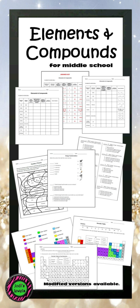 Elements And Compounds Worksheet Grade 7 Worksheet