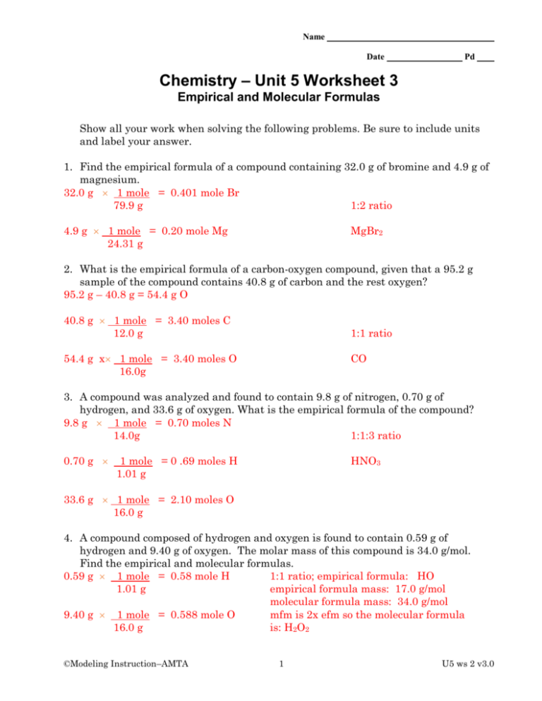 Naming Molecular Compounds Chem Worksheet 9 2 Answer Key