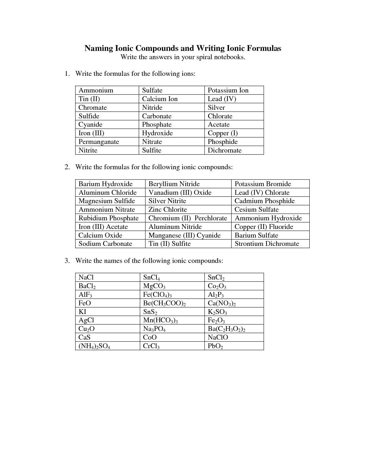 Ionic Bonding Practice Worksheet Answers Db excel