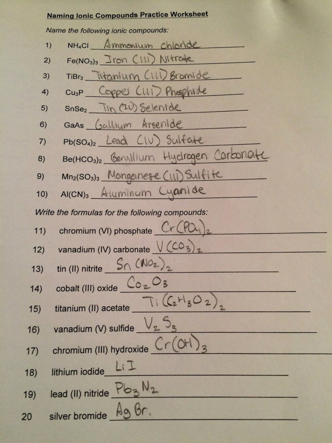 Ionic Compounds Worksheet Coloring Pages And Worksheet ...