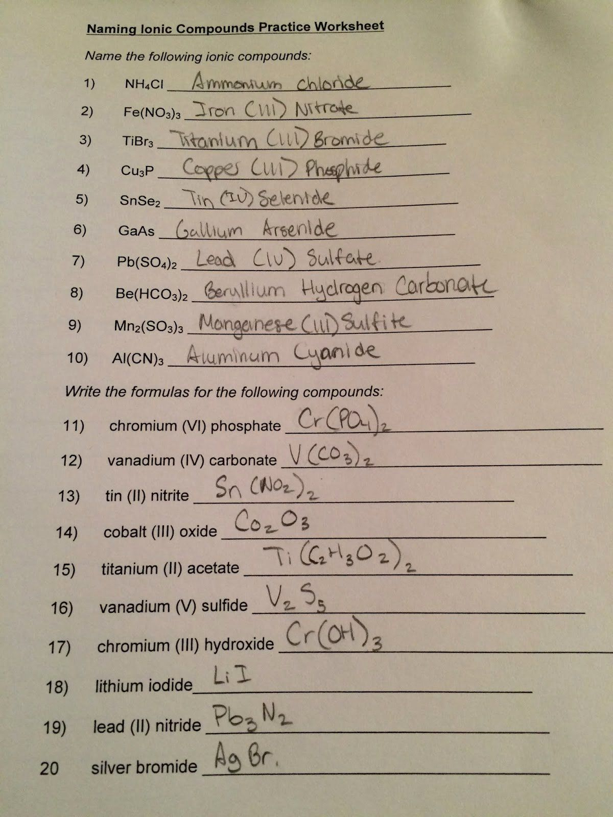 Ionic Compounds Worksheet Coloring Pages And Worksheet