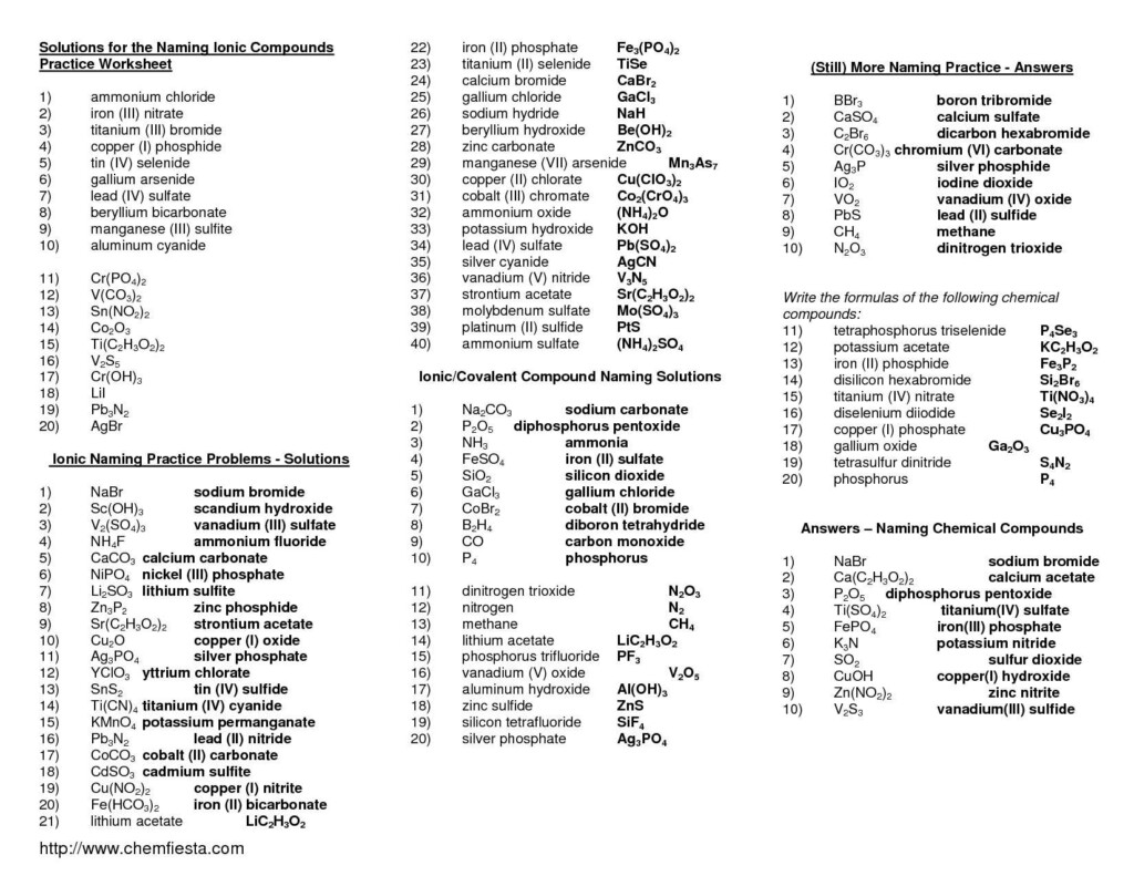 Mixed Naming Worksheet Ionic Covalent And Acids Worksheet Db excel