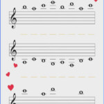 Music Worksheets Valentine Notes Ledger Lines 002 Music Theory