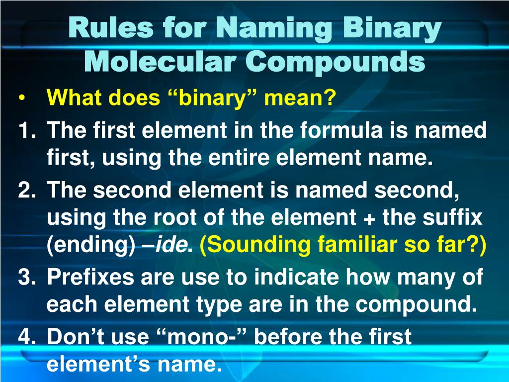 Naming Binary Compounds Practice Worksheet