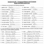 Naming Compounds Worksheet Answer Key Instantworksheet