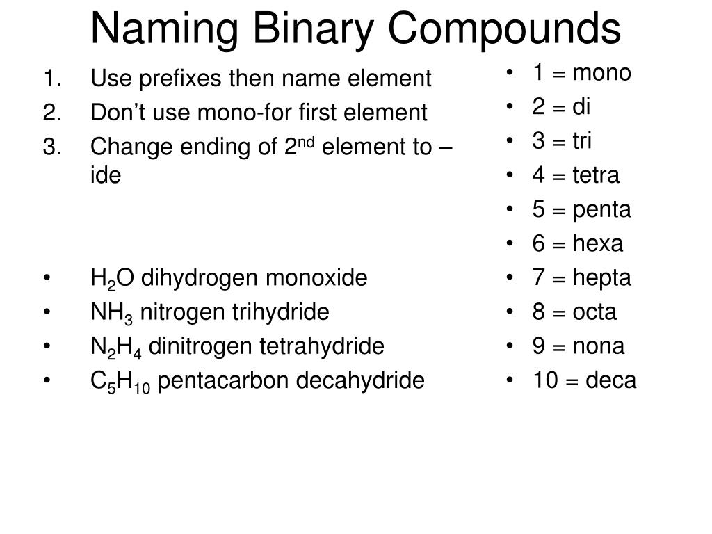 PPT Naming Binary Compounds PowerPoint Presentation Free Download 