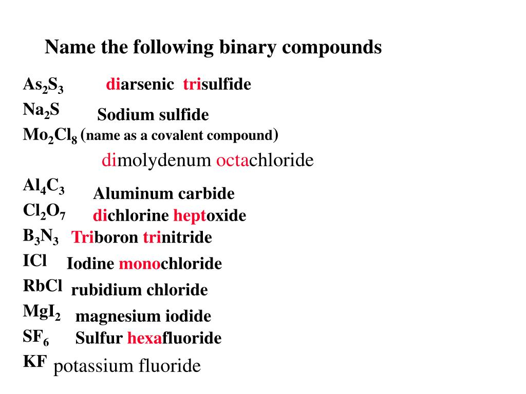 PPT The Nomenclature Of Binary Compounds PowerPoint Presentation ID 