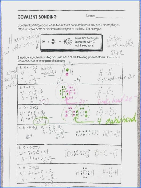 Worksheet Chemical Bonding Ionic And Covalent Answers Key Part 2