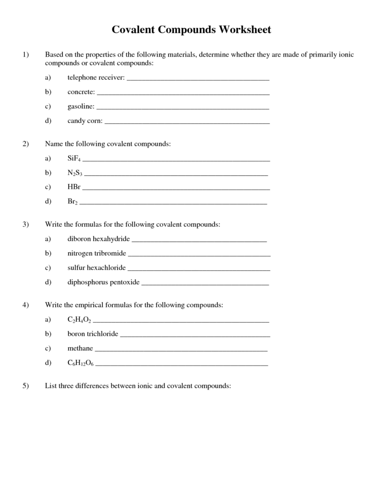 13 Ionic And Covalent Bonding Practice Worksheet Answers Worksheeto