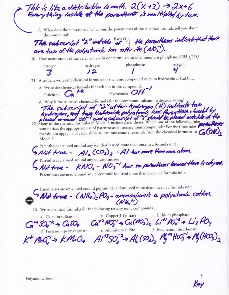 36 Polyatomic Ions Worksheet Answers Support Worksheet