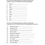 Chemical Formula And Naming Worksheet Chemical Formula Info