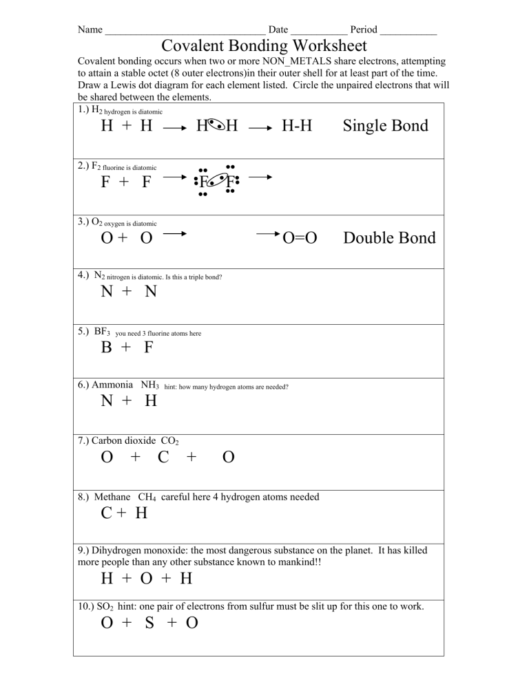 Ionic Or Covalent Compound Worksheet