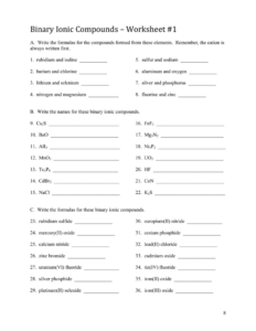 Simple Ionic Compounds Worksheet - CompoundWorksheets.com