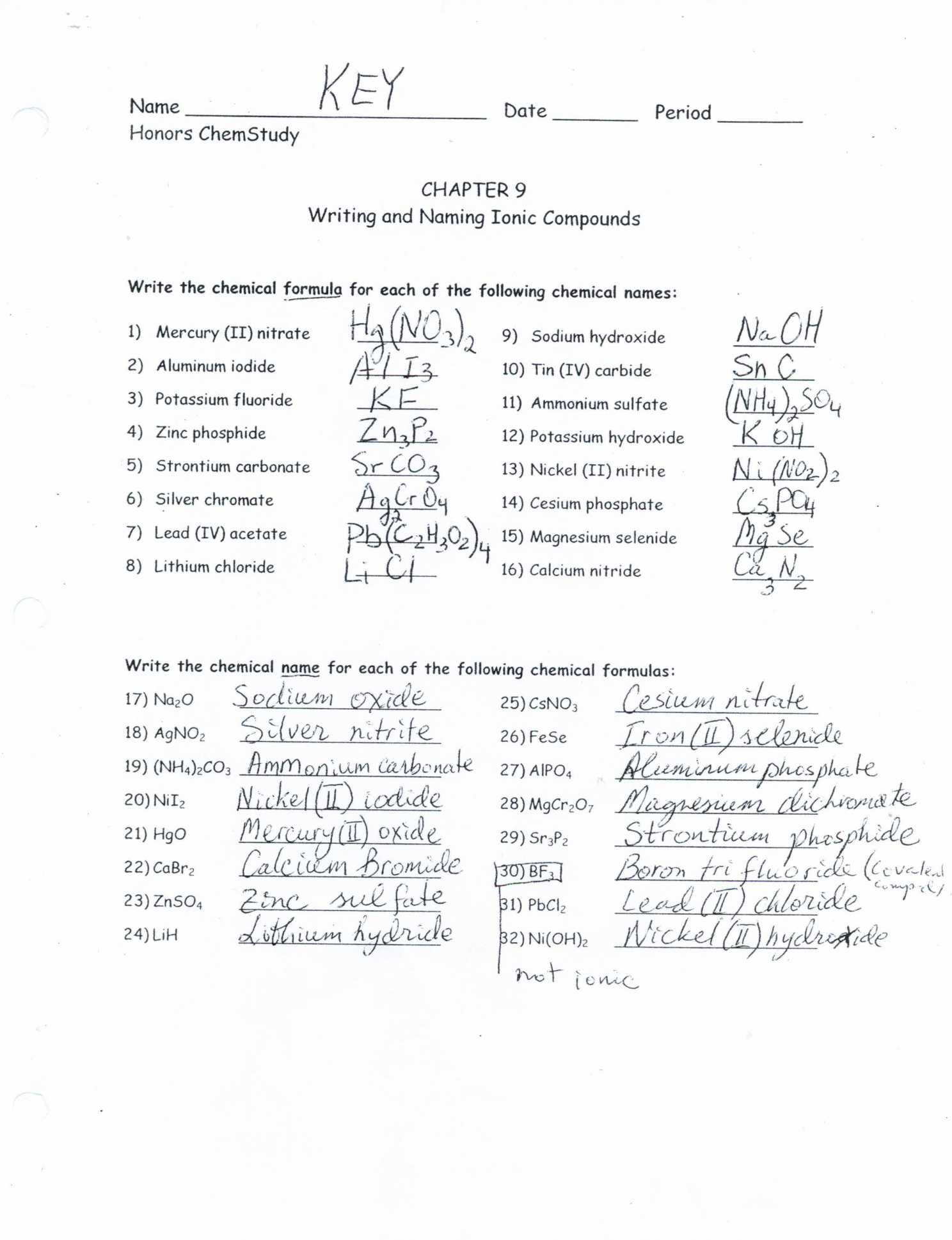 Ternary Ionic Compounds Worksheet Db excel