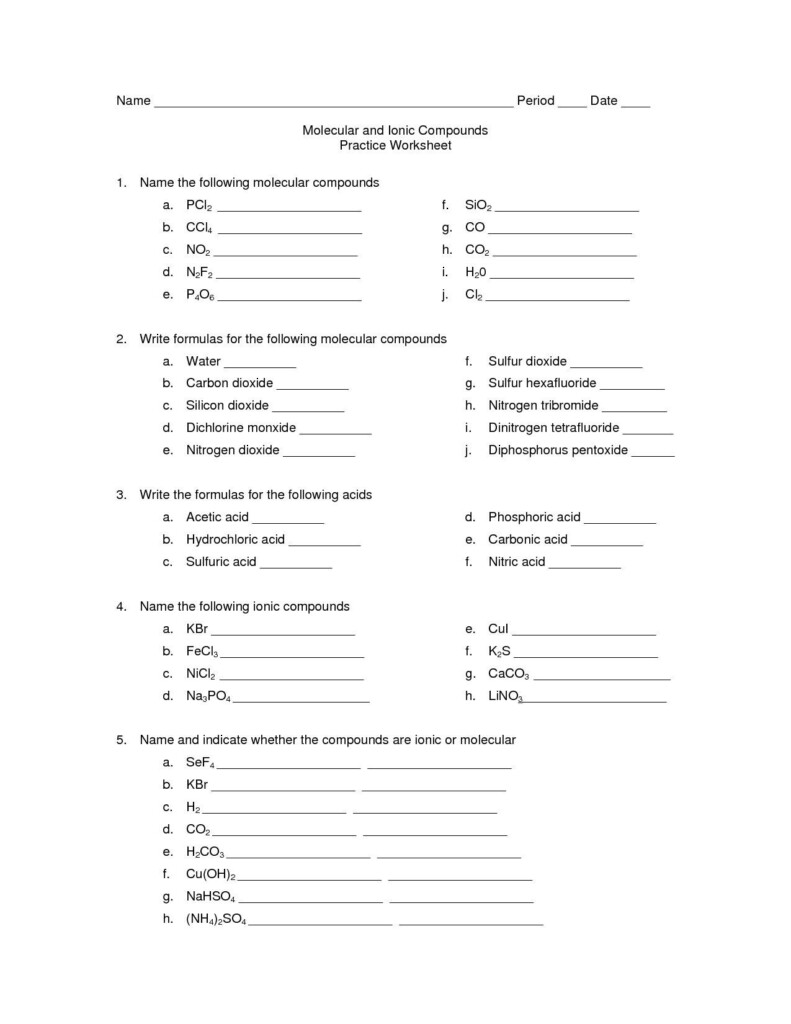Ternary Ionic Compounds Worksheet Db excel