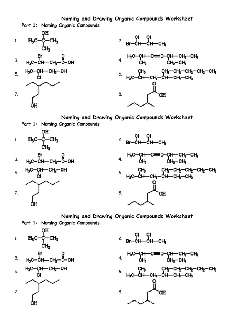 15 Organic Compounds Structure Worksheet Worksheeto