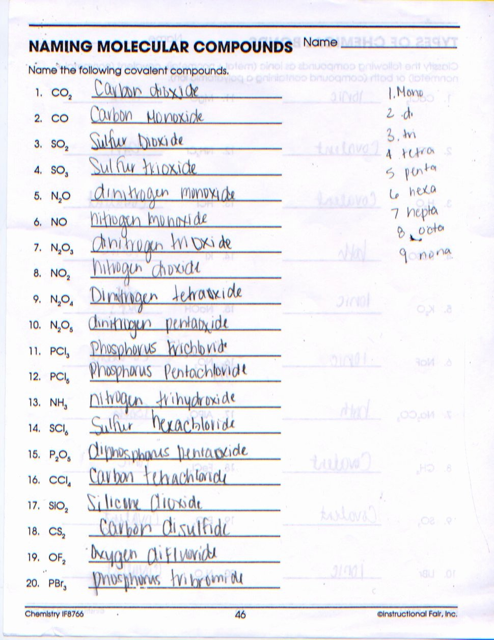 50 Naming Chemical Compounds Worksheet Answers Chessmuseum Template 