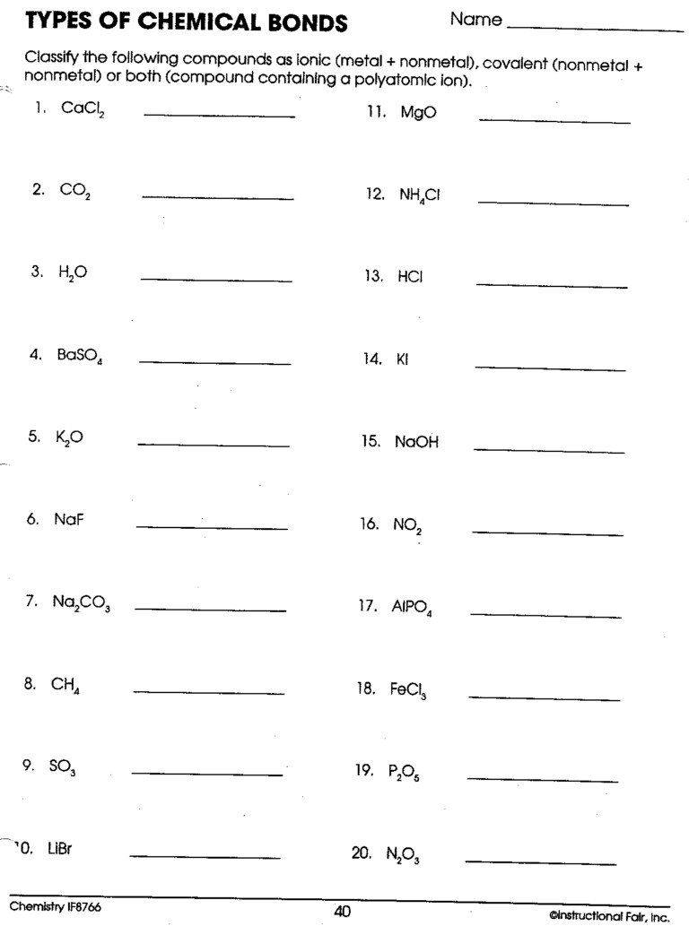 Identifying Ionic Compounds In Livestock Feed Worksheet ...